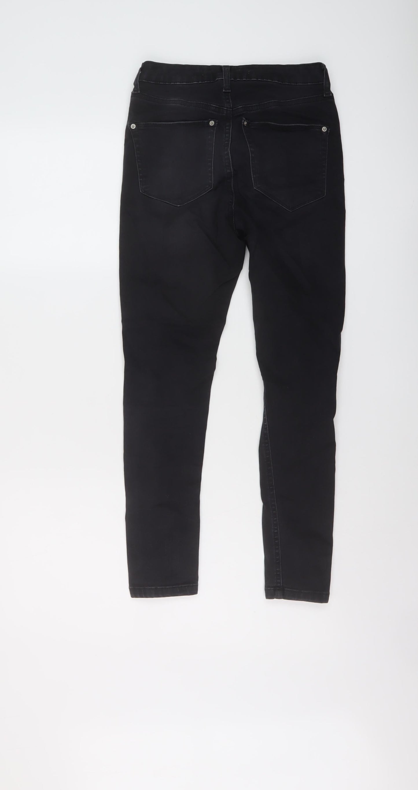 Miss Selfridge Womens Green Cotton Skinny Jeans Size 10 L25 in Regular Button