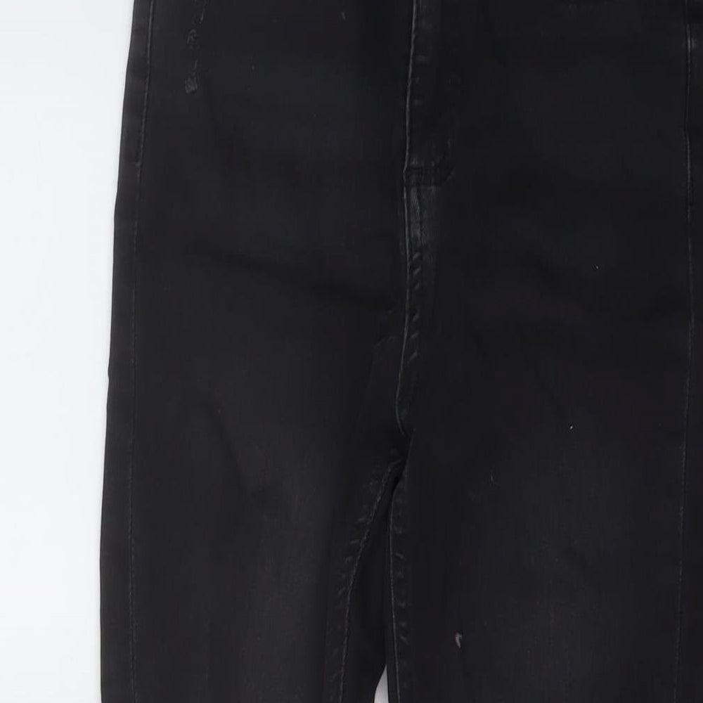 Miss Selfridge Womens Green Cotton Skinny Jeans Size 10 L25 in Regular Button