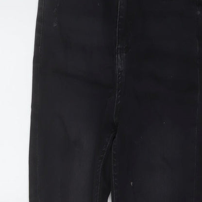 Miss Selfridge Womens Green Cotton Skinny Jeans Size 10 L25 in Regular Button