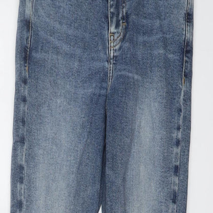Topshop Womens Blue Cotton Skinny Jeans Size 26 in L25 in Regular Button