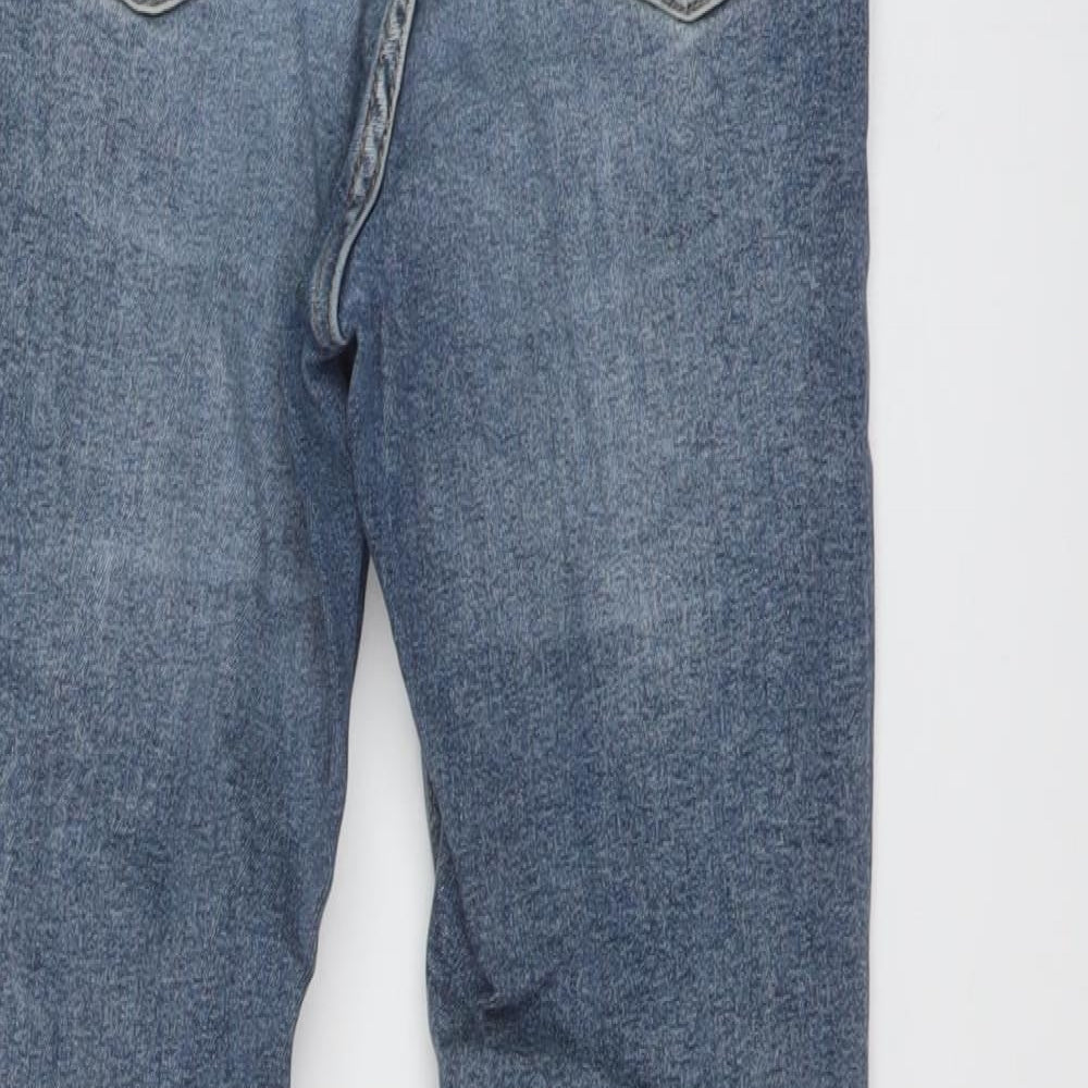 Topshop Womens Blue Cotton Skinny Jeans Size 26 in L25 in Regular Button