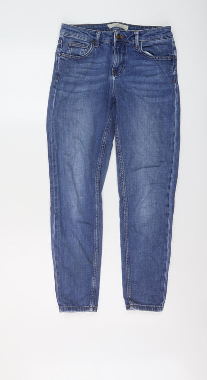 Topshop Womens Blue Cotton Mom Jeans Size 26 in L26 in Regular Button