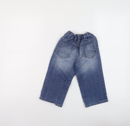 George Boys Blue Cotton Straight Jeans Size 2-3 Years Regular Button