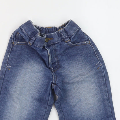 George Boys Blue Cotton Straight Jeans Size 2-3 Years Regular Button