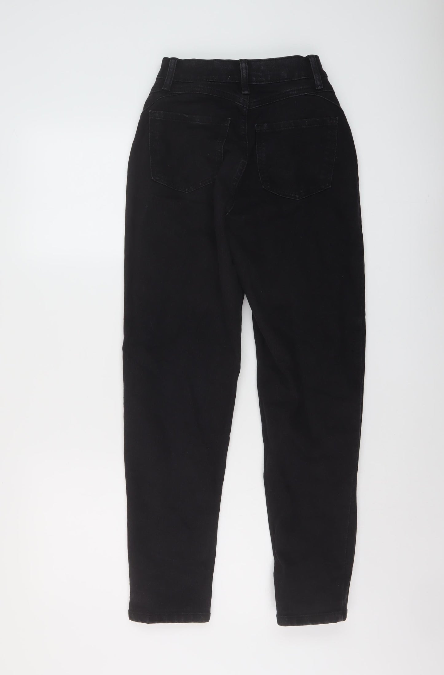 Denim & Co. Womens Black Cotton Mom Jeans Size 4 L27 in Regular Button