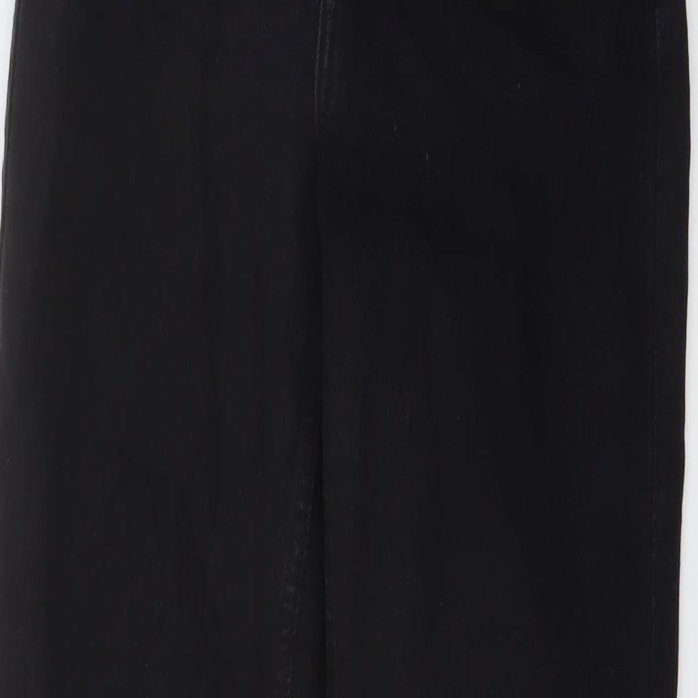 Denim & Co. Womens Black Cotton Mom Jeans Size 4 L27 in Regular Button