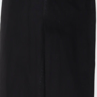 Denim & Co. Womens Black Cotton Mom Jeans Size 4 L27 in Regular Button