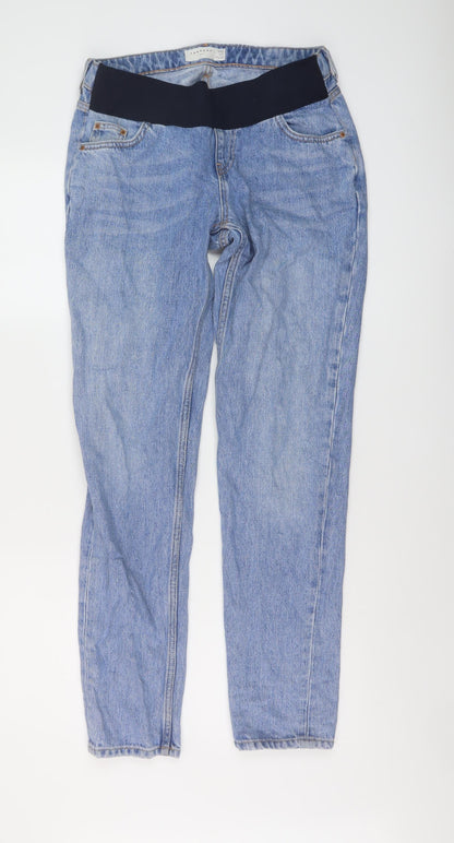 Topshop Womens Blue Cotton Mom Jeans Size 26 in L31 in Regular