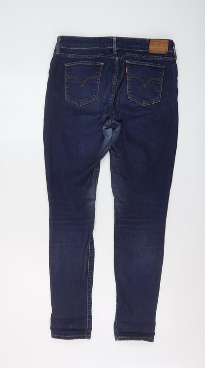 Levi's Womens Blue Cotton Skinny Jeans Size 31 in L30 in Regular Button