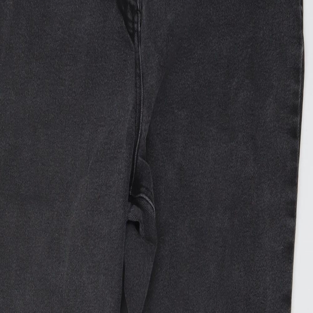 NEXT Womens Grey Cotton Mom Jeans Size 14 L28 in Regular Button