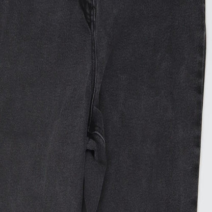 NEXT Womens Grey Cotton Mom Jeans Size 14 L28 in Regular Button