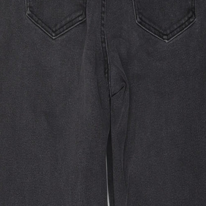 NEXT Womens Grey Cotton Mom Jeans Size 14 L28 in Regular Button