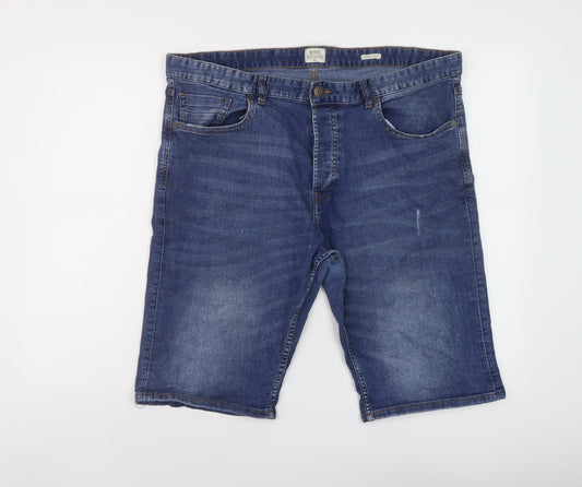 ACW 85 Mens Blue Cotton Bermuda Shorts Size 38 in L12 in Regular Button