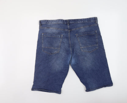 ACW 85 Mens Blue Cotton Bermuda Shorts Size 38 in L12 in Regular Button