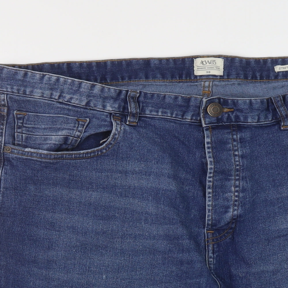 ACW 85 Mens Blue Cotton Bermuda Shorts Size 38 in L12 in Regular Button