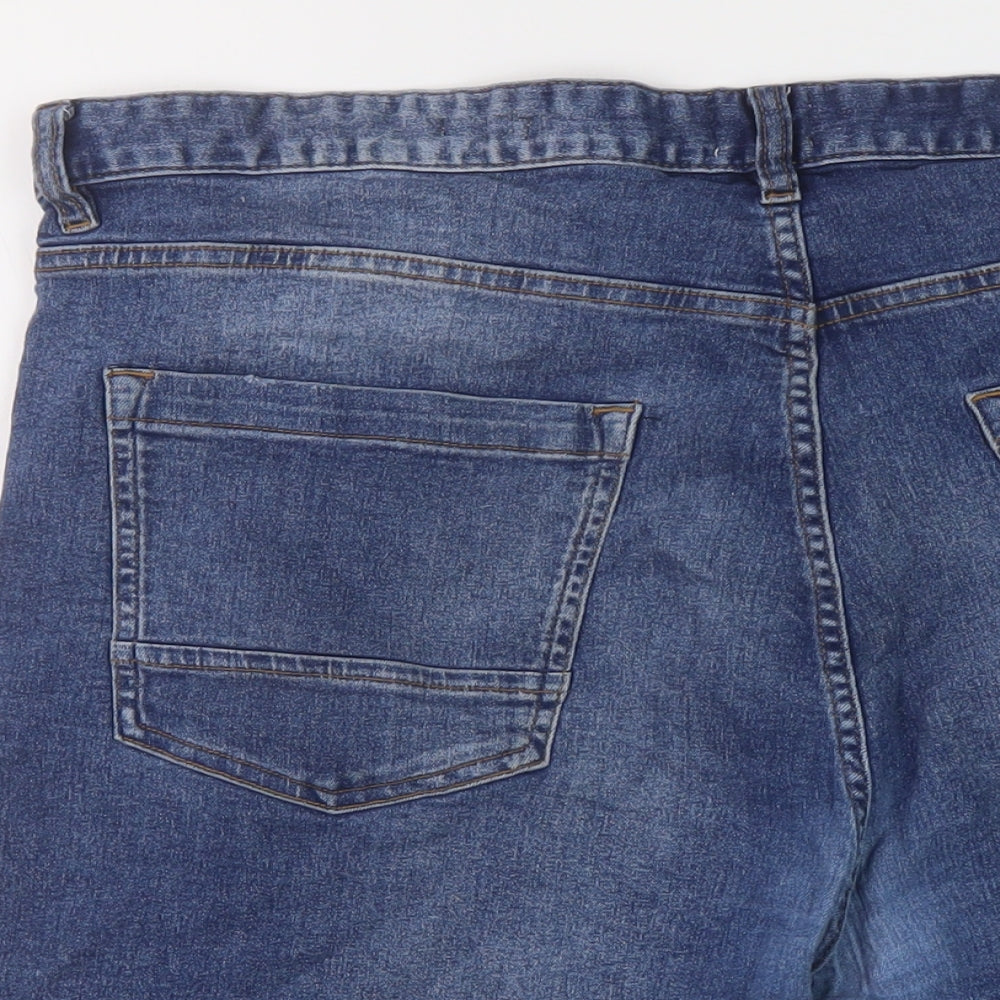 ACW 85 Mens Blue Cotton Bermuda Shorts Size 38 in L12 in Regular Button