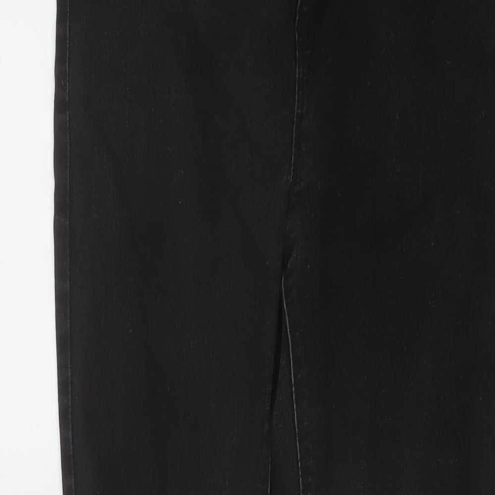 Denim & Co. Womens Black Cotton Skinny Jeans Size 14 L28 in Regular Button