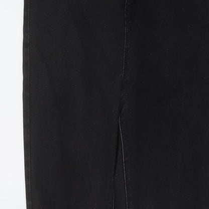Denim & Co. Womens Black Cotton Skinny Jeans Size 14 L28 in Regular Button
