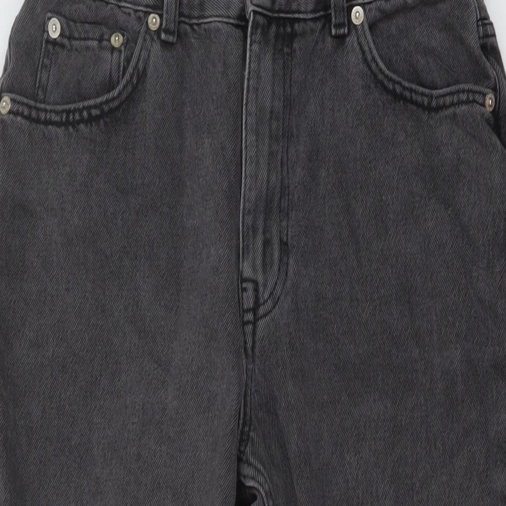 Pull&Bear Womens Grey Cotton Mom Jeans Size 10 L25 in Regular Button