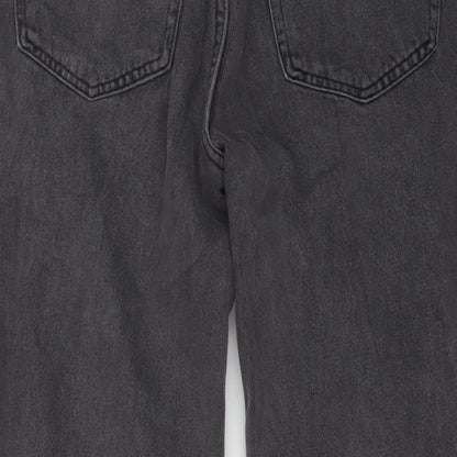 Pull&Bear Womens Grey Cotton Mom Jeans Size 10 L25 in Regular Button