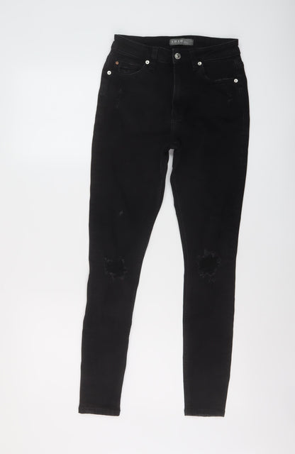 Denim & Co. Womens Black Cotton Skinny Jeans Size 8 L27 in Regular Button