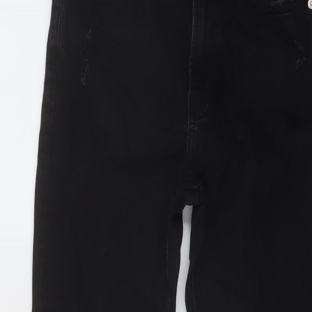 Denim & Co. Womens Black Cotton Skinny Jeans Size 8 L27 in Regular Button