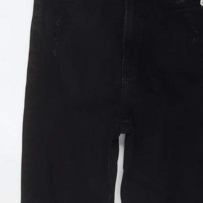 Denim & Co. Womens Black Cotton Skinny Jeans Size 8 L27 in Regular Button