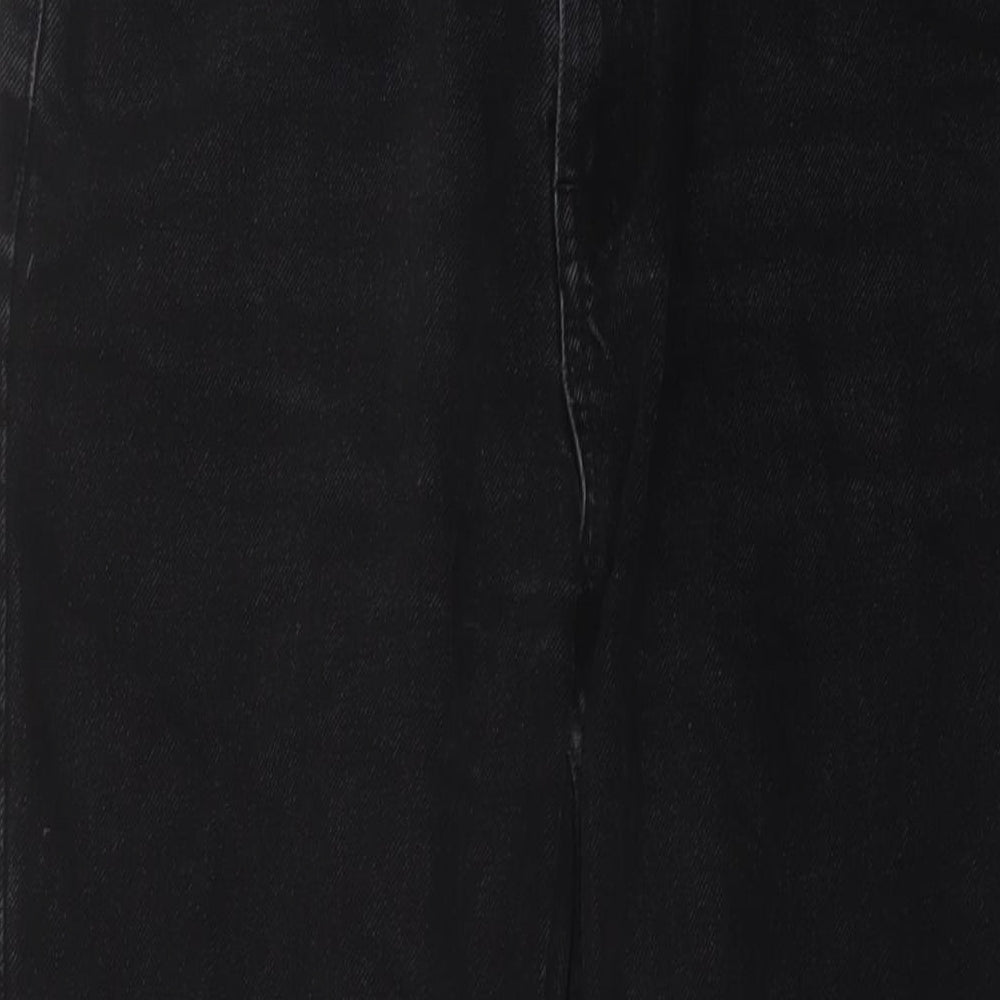 Denim & Co. Womens Black Cotton Mom Jeans Size 10 L28 in Regular Button