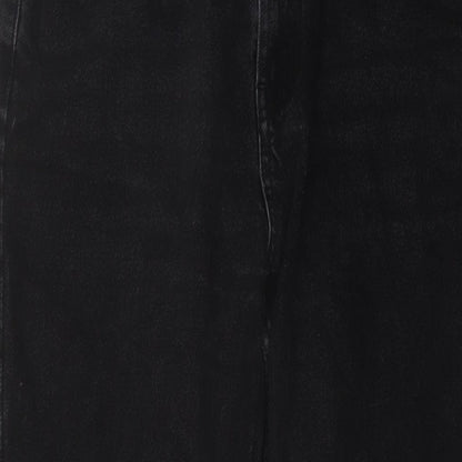 Denim & Co. Womens Black Cotton Mom Jeans Size 10 L28 in Regular Button