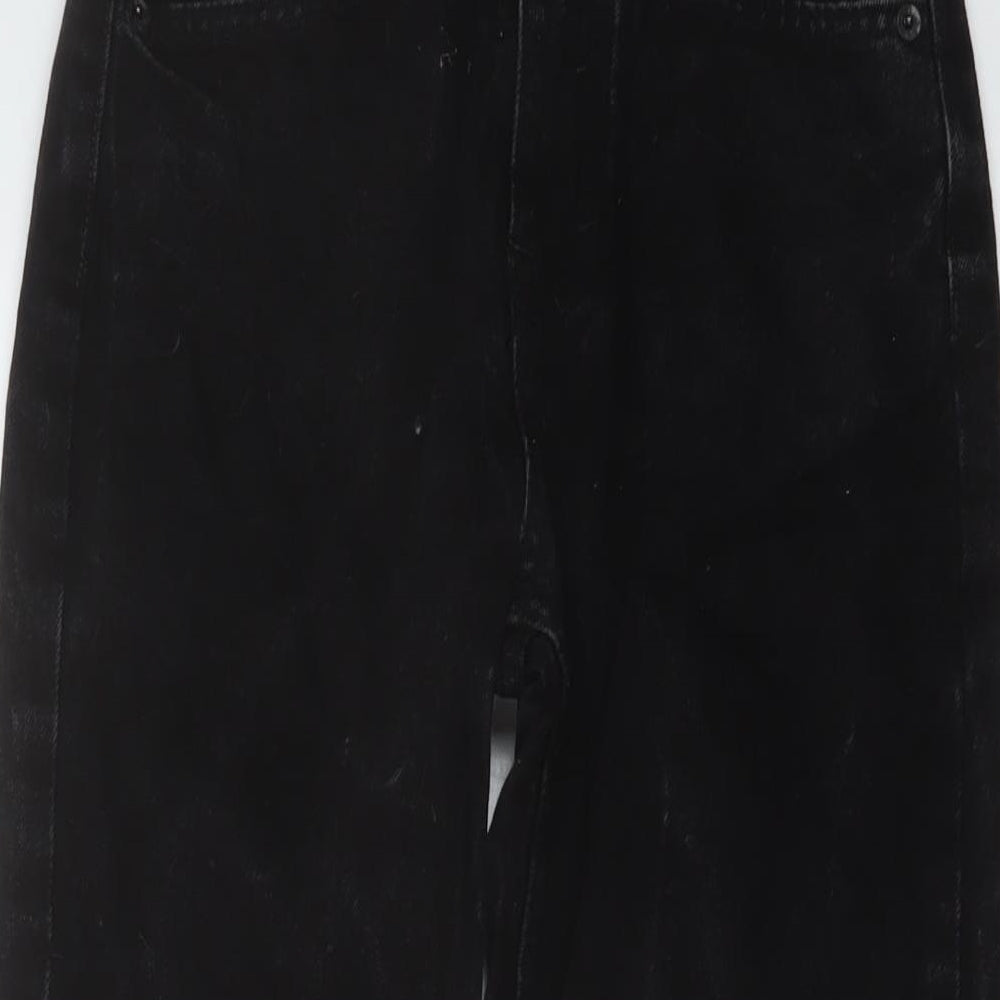 Pull&Bear Womens Black Cotton Mom Jeans Size 4 L27 in Regular Button