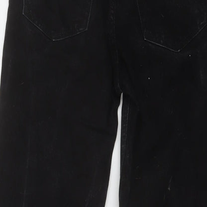 Pull&Bear Womens Black Cotton Mom Jeans Size 4 L27 in Regular Button
