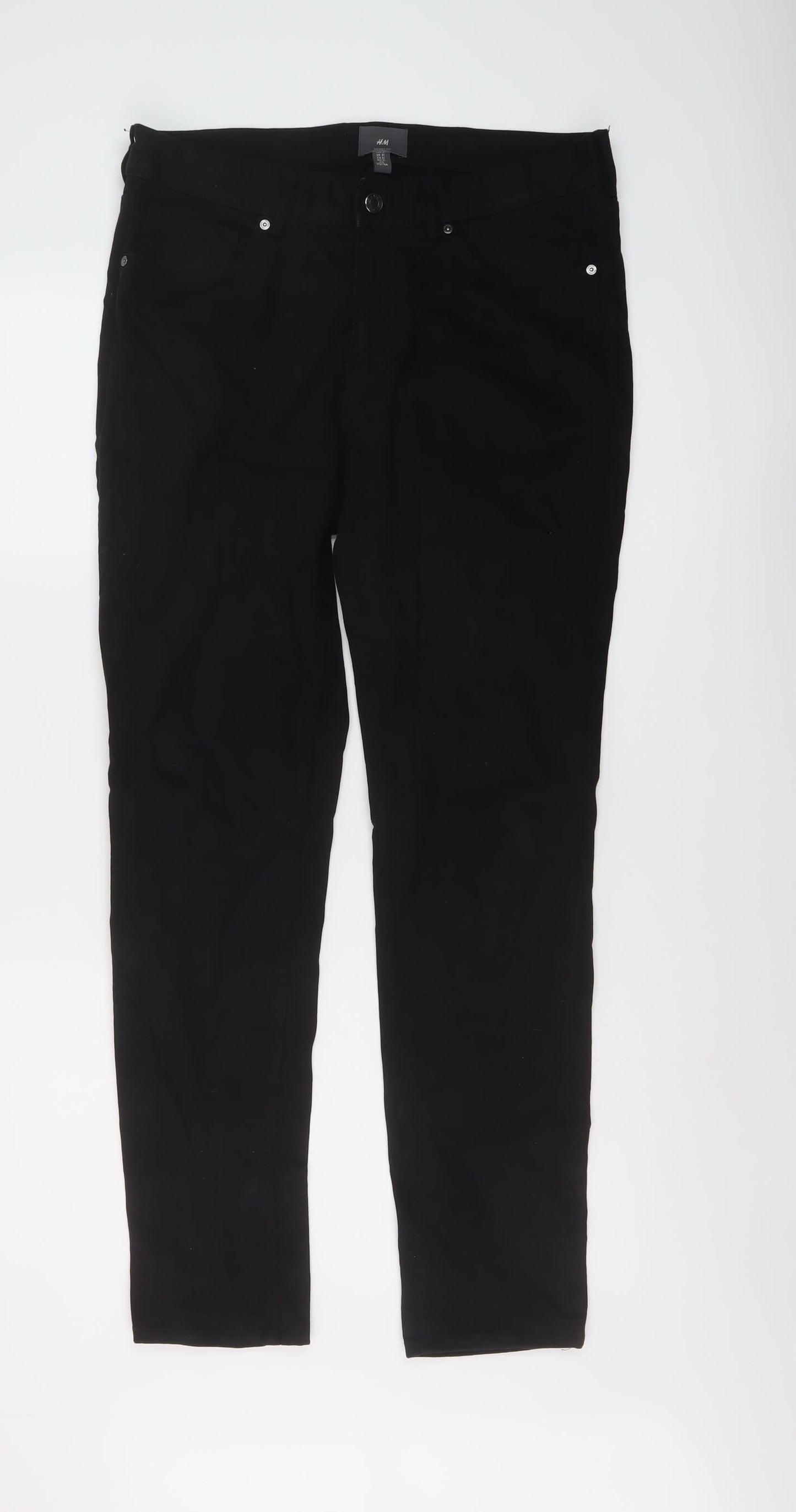 H&M Mens Black Cotton Straight Jeans Size 31 in L30 in Regular Button