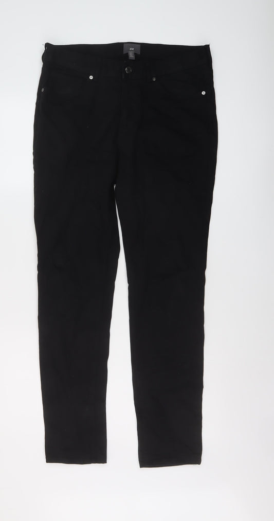 H&M Mens Black Cotton Straight Jeans Size 31 in L30 in Regular Button