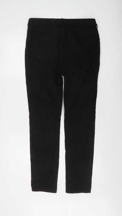 H&M Mens Black Cotton Straight Jeans Size 31 in L30 in Regular Button