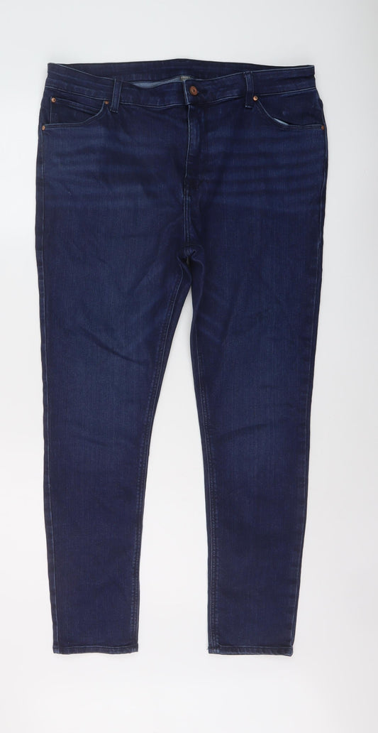 ASOS Mens Blue Cotton Skinny Jeans Size 38 in L30 in Regular Button