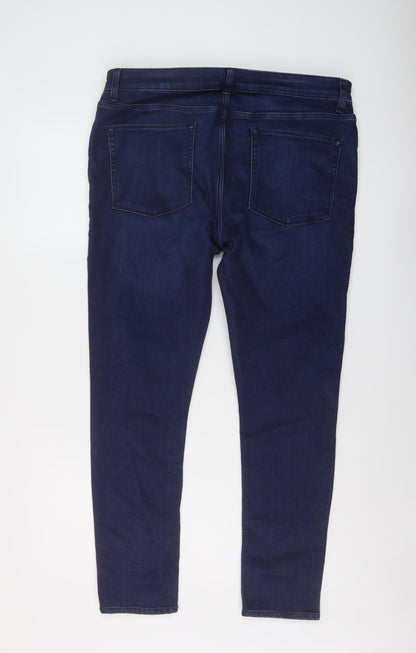 ASOS Mens Blue Cotton Skinny Jeans Size 38 in L30 in Regular Button