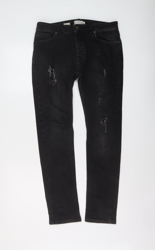 Womens UK Size 32 in Topman Regular Fit Skinny Black Jeans