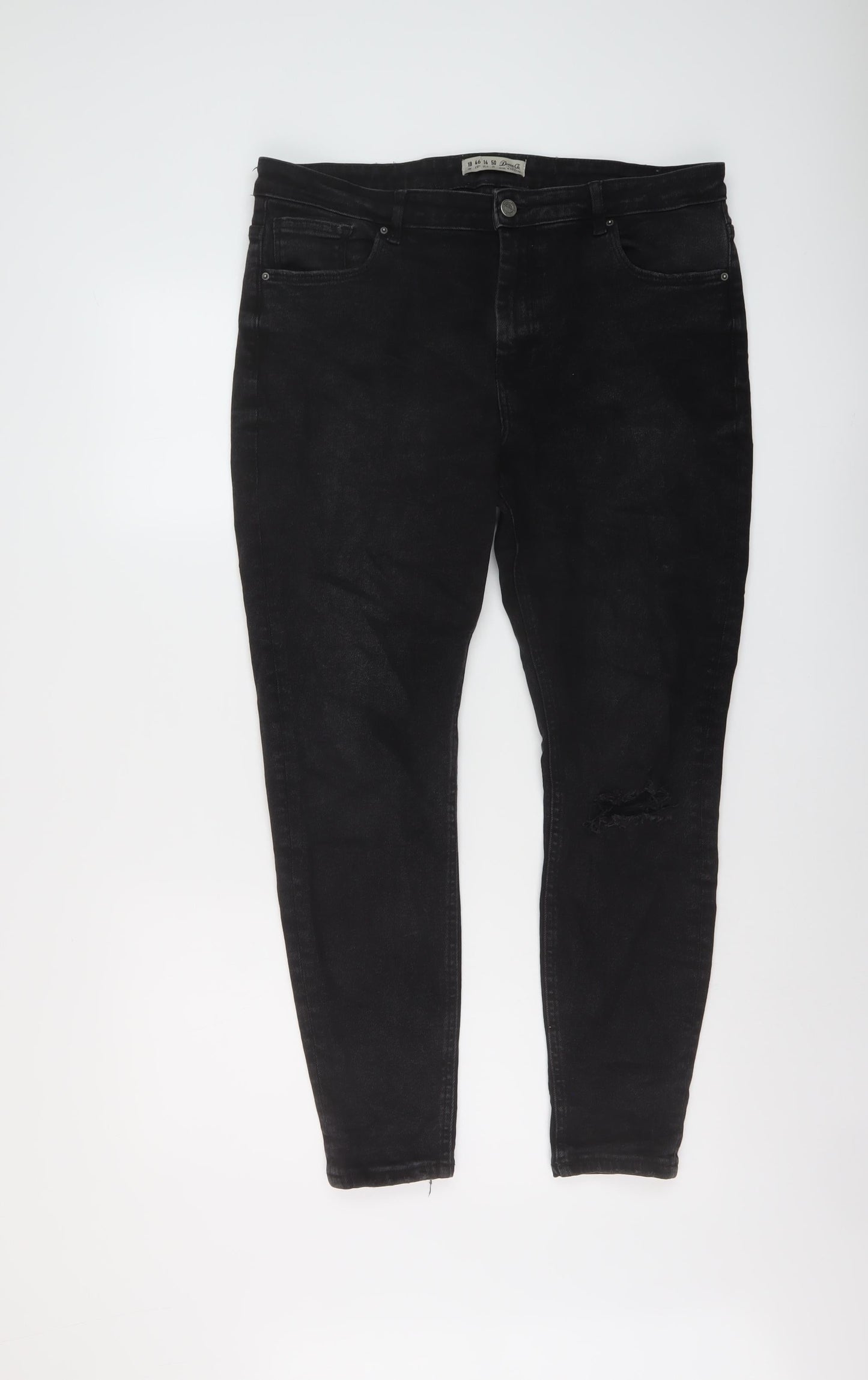 Denim & Co. Womens Beige Cotton Skinny Jeans Size 18 L27 in Regular Button