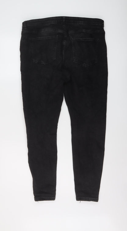 Denim & Co. Womens Beige Cotton Skinny Jeans Size 18 L27 in Regular Button