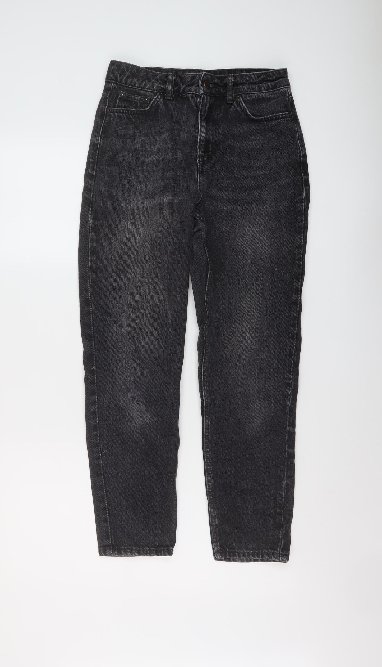 Topshop Womens Grey Cotton Mom Jeans Size 26 L26 in Regular Button