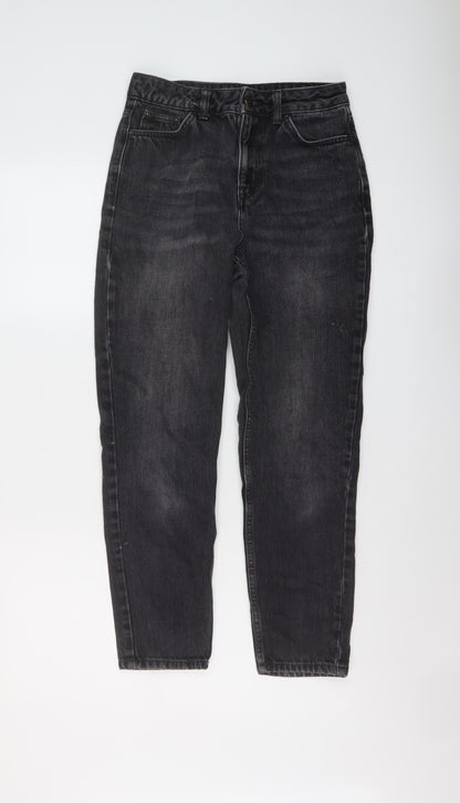Topshop Womens Grey Cotton Mom Jeans Size 26 L26 in Regular Button
