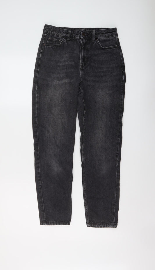 Topshop Womens Grey Cotton Mom Jeans Size 26 L26 in Regular Button