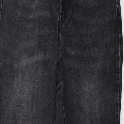 Topshop Womens Grey Cotton Mom Jeans Size 26 L26 in Regular Button