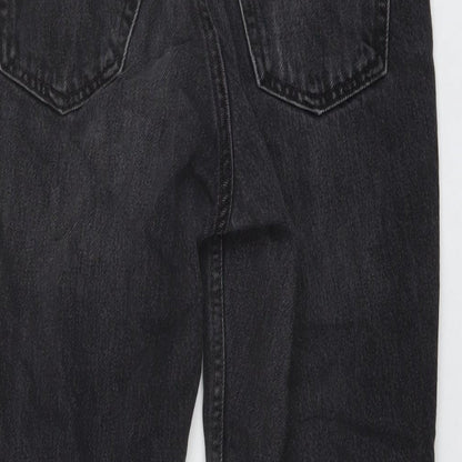 Topshop Womens Grey Cotton Mom Jeans Size 26 L26 in Regular Button