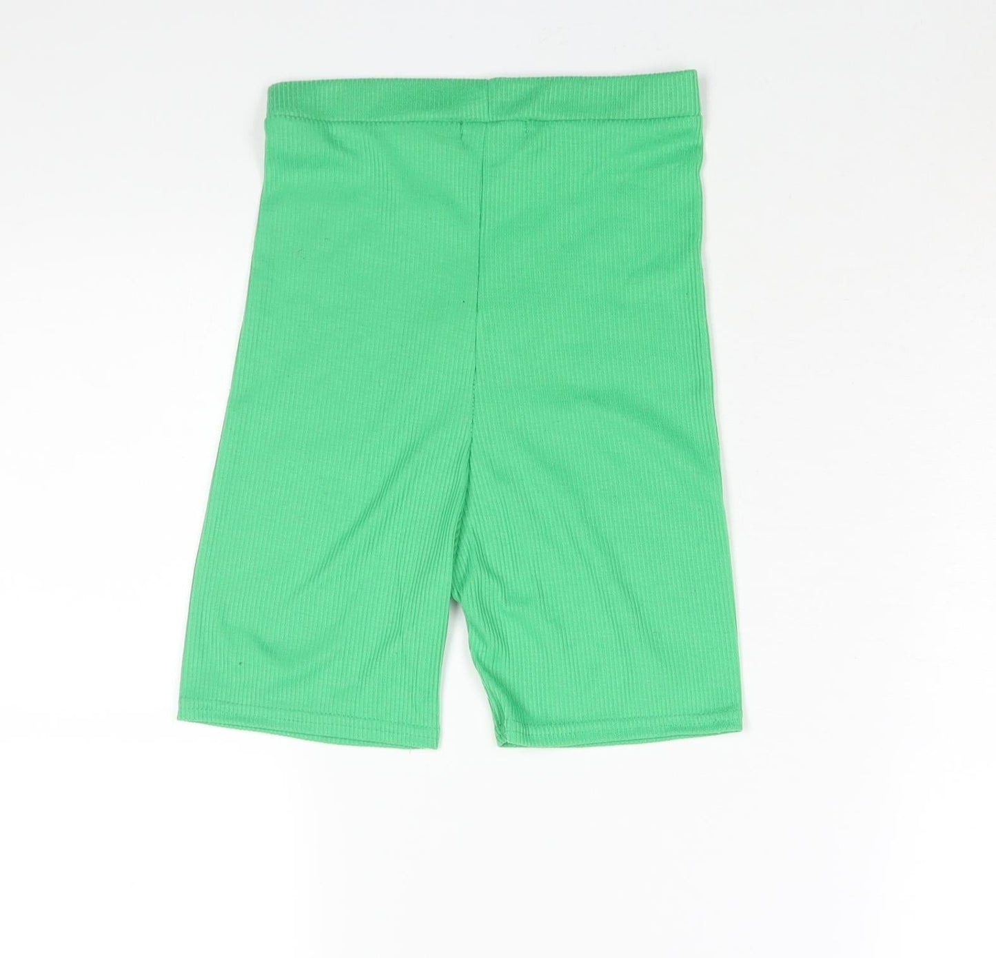 PRETTYLITTLETHING Womens Green Polyester Compression Shorts Size 6 L5 in Regular Pull On - Boxer Style Ribbed