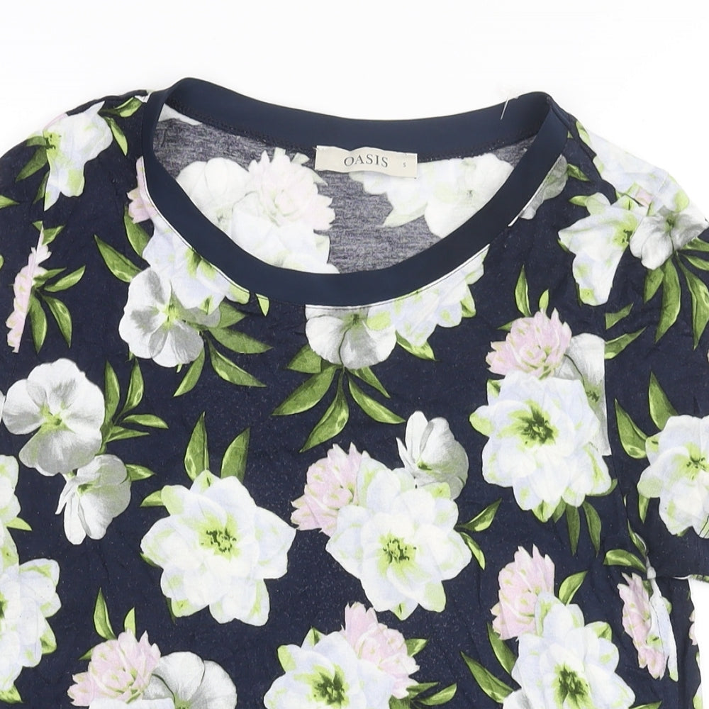 Womens UK Size S Oasis Blue Basic Blouse