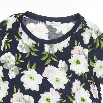 Womens UK Size S Oasis Blue Basic Blouse