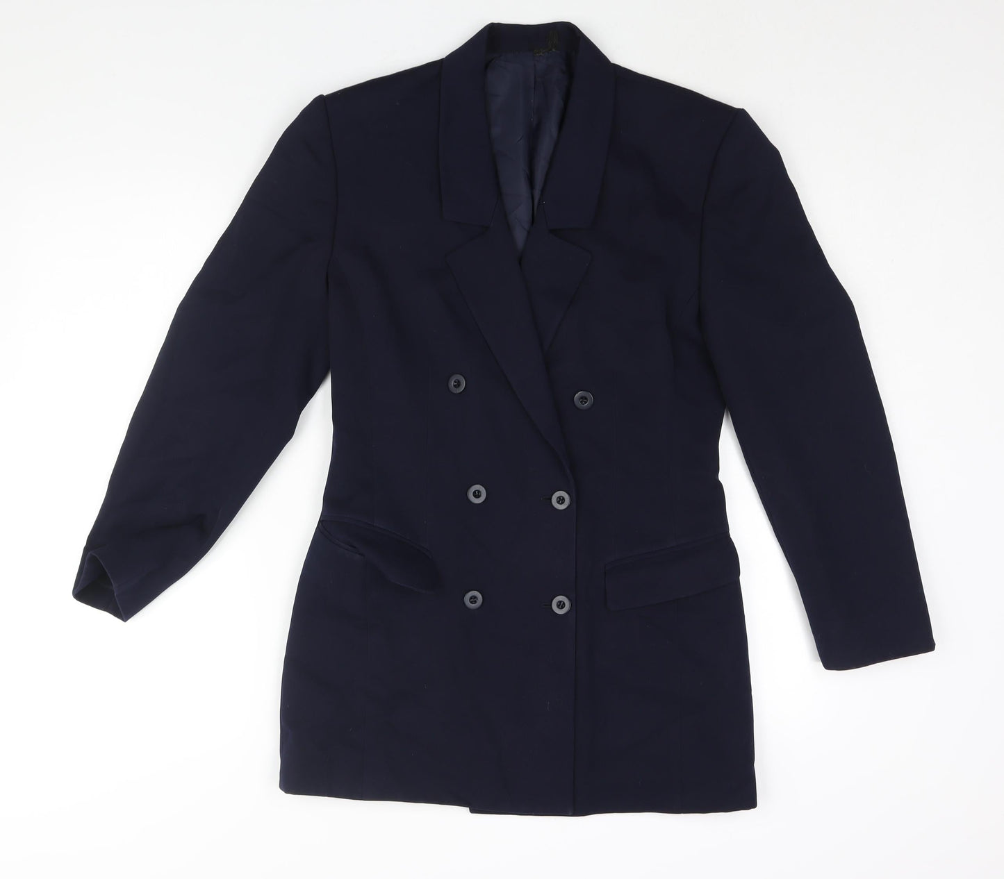 St Michael Womens Blue Polyester Jacket Suit Jacket Size 10