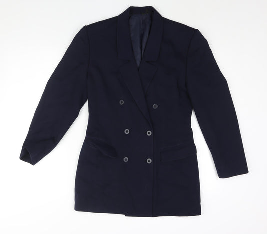 St Michael Womens Blue Polyester Jacket Suit Jacket Size 10