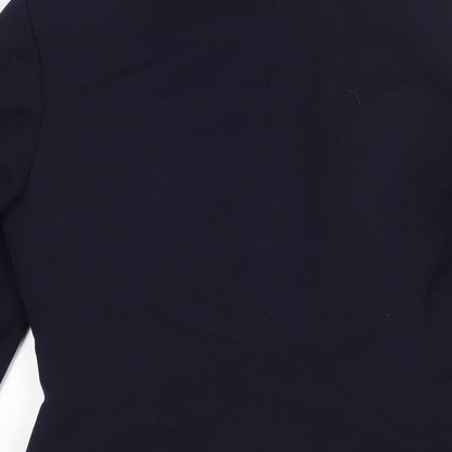 St Michael Womens Blue Polyester Jacket Suit Jacket Size 10